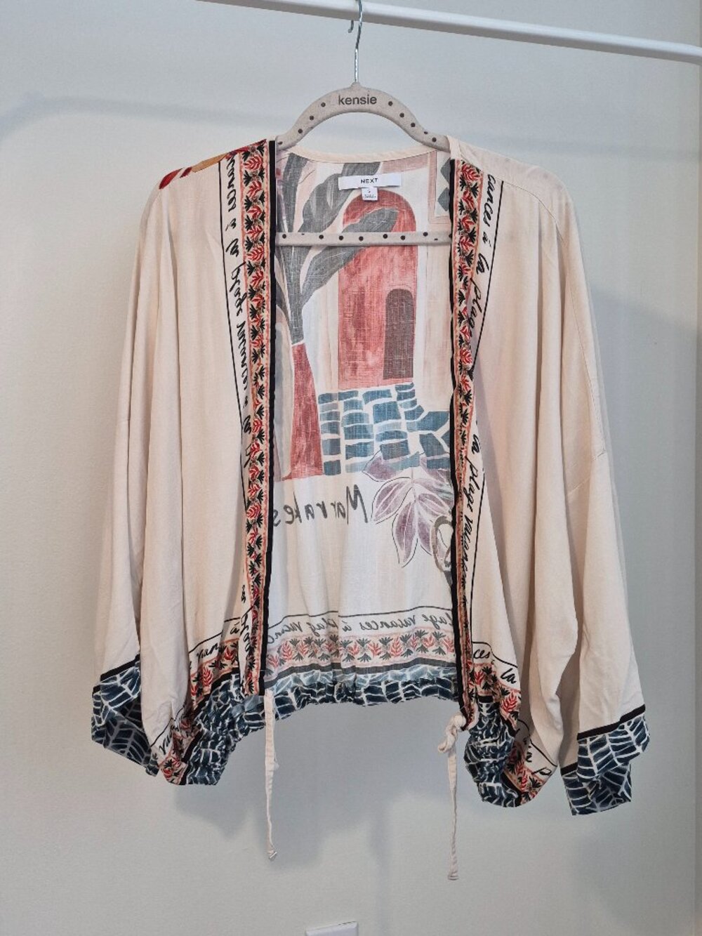 NEXT Kimono Jacket Womens S Marrakesh Print Open Front Boho Cover Up